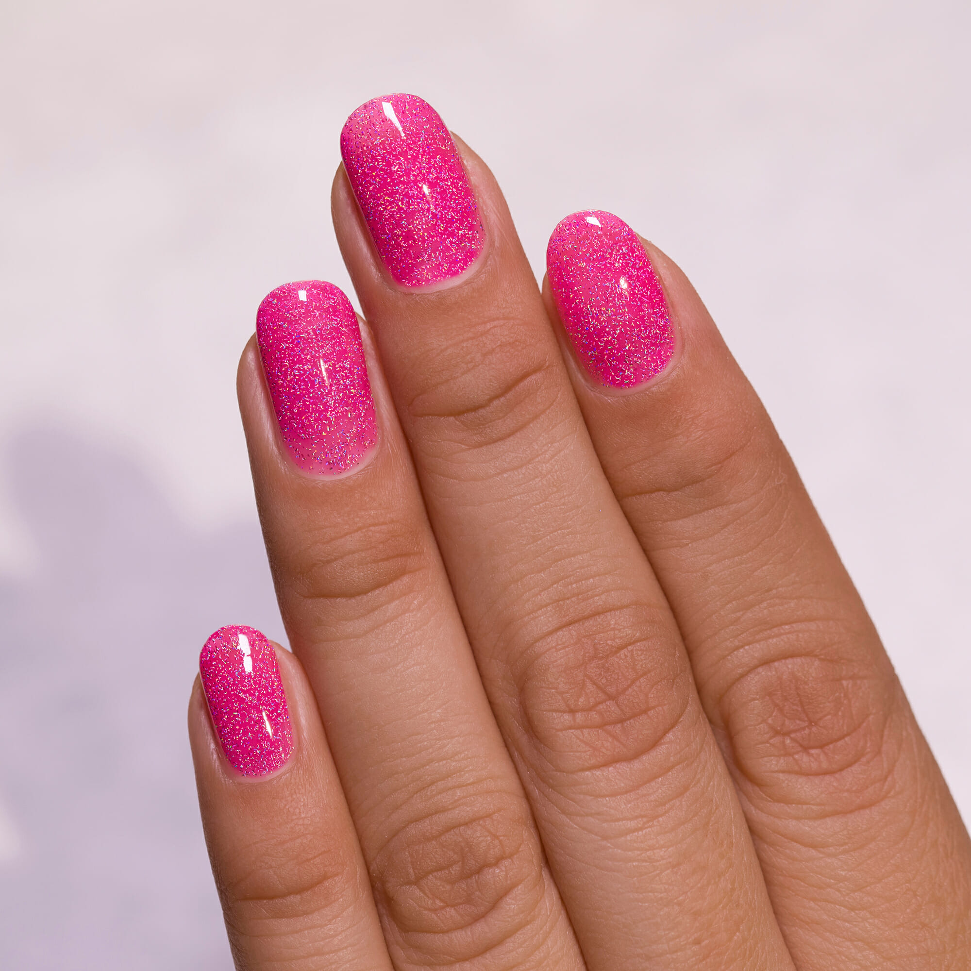 Misbehaving - Vivid Neon Pink Holographic Sheer Jelly Nail Polish by ILNP