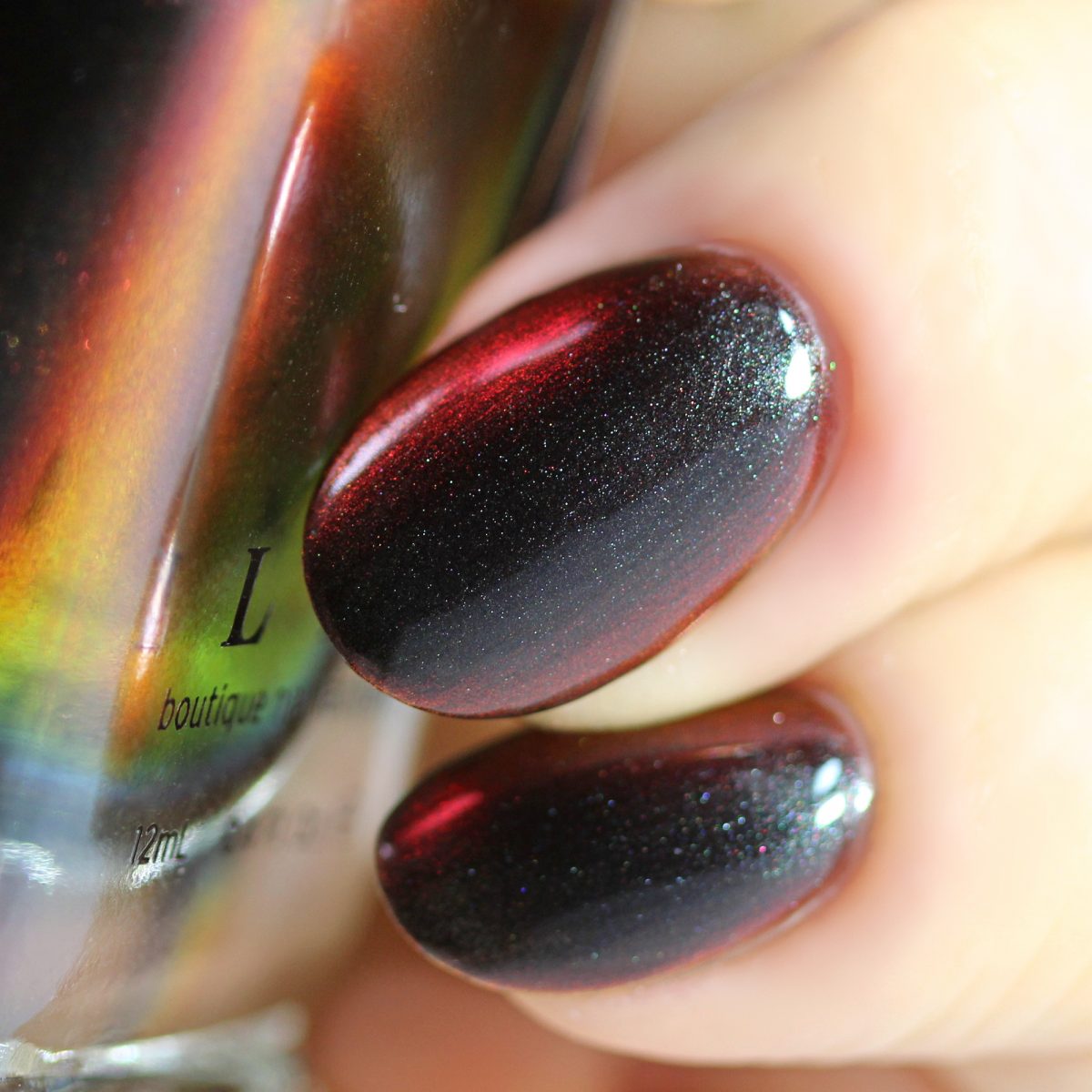 Eclipse - Black to Red Ultra Chrome Nail Polish by ILNP