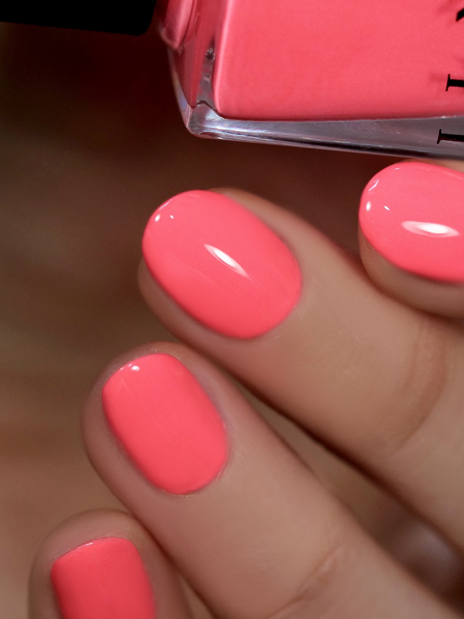 Summer - Warm Neon Coral Pink Cream Nail Polish by ILNP